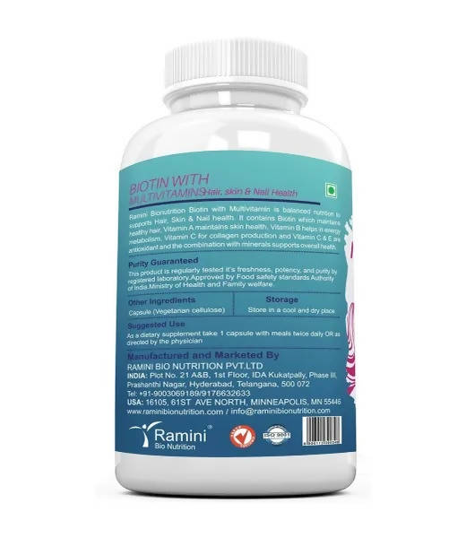Ramini Bio Nutrition Biotin With Multivitamins Veg Capsules - Swadesiicart