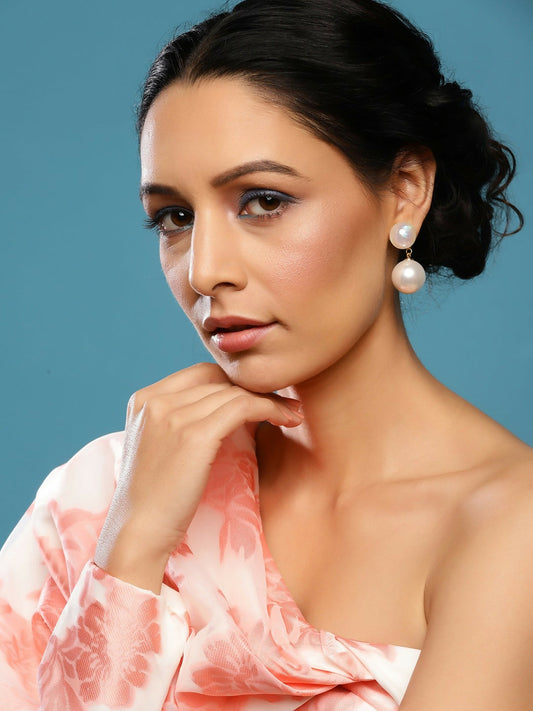 Duet Pearl Earrings- Ruby Raang | Swadesiicart