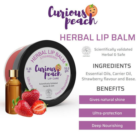 Curious Peach Herbal Lip Balm Strawberry - Swadesiicart