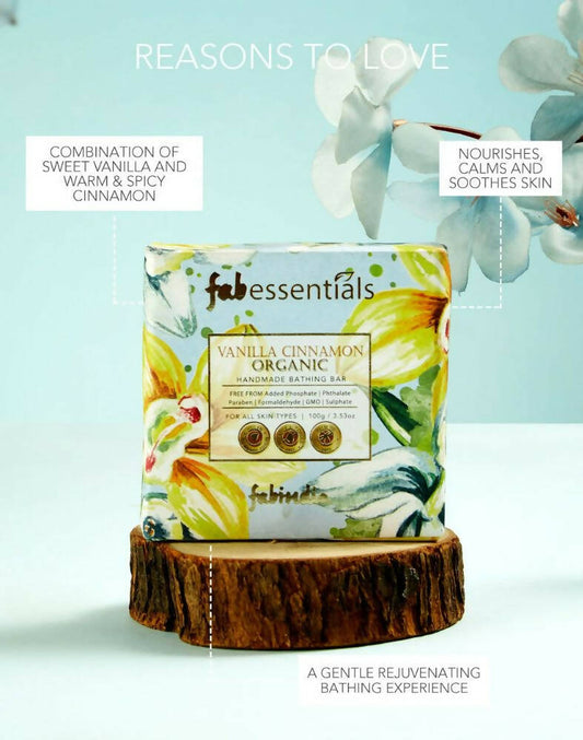Fabessentials Vanilla Cinnamon Handmade Bathing Bar - Swadesiicart