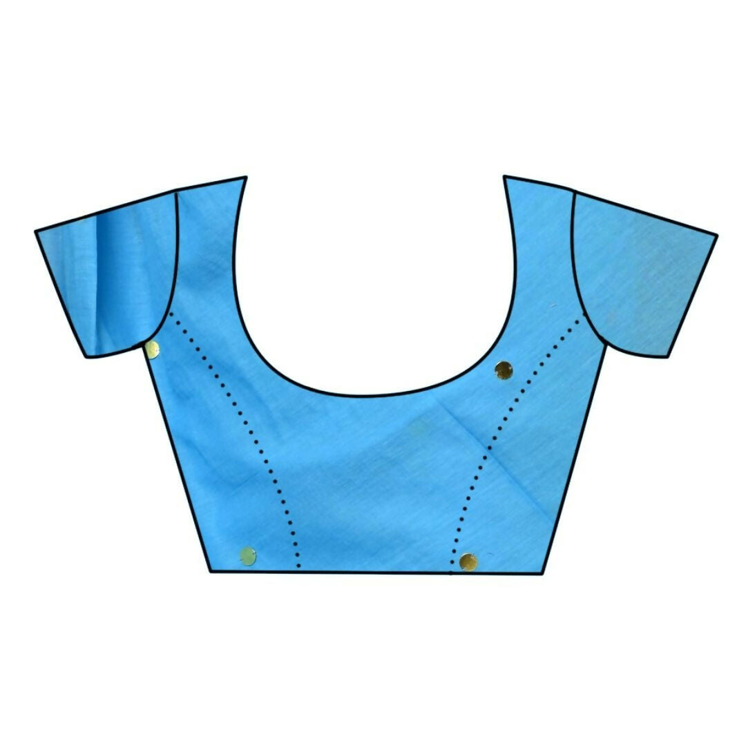 Very Much Indian Pure Mul Cotton Handloom Swadesiicart - Sky Blue