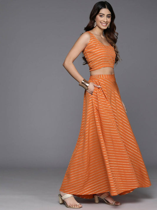 Ahalyaa women's wear Traditional wear lehenga choli - Orange | Swadesiicart