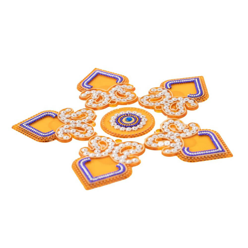 Kundan HandiKrafts Designer Double Kairi Rangoli Yellow (Baby) - Swadesiicart