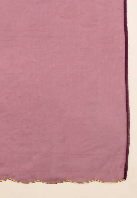 FIORRA Women's Wine Georgette Anarkali Kurta With Dupatta - Swadesiicart