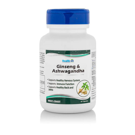 Healthvit Ginseng & Ashwagandha Capsules | Swadesiicart