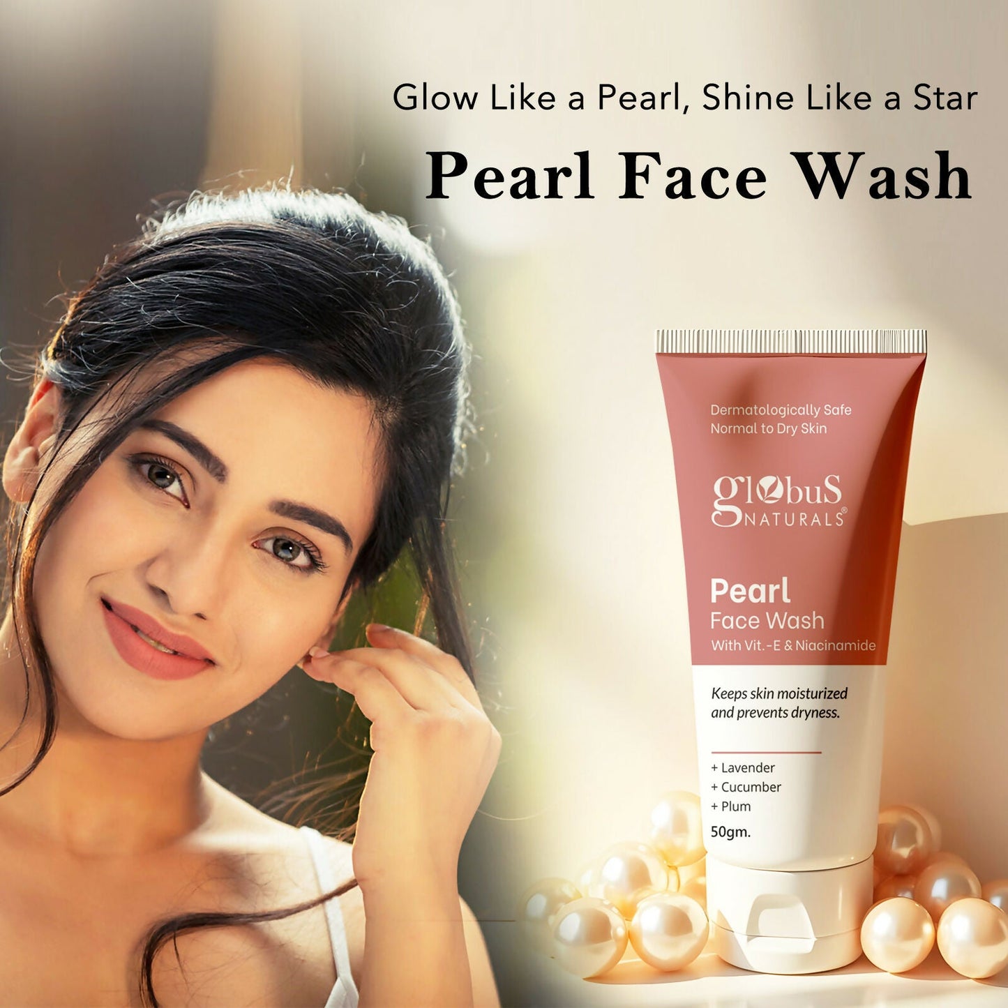 Globus Naturals Pearl Face Wash with Vitamin-E & Niacinamide | Swadesiicart