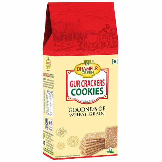 Dhampur Green Gur Crackers Cookies - Dhampur Green