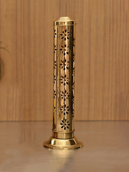 CraftVatika Gold-Toned Incense Holder Agarbatti Stand with Ash Catcher | Swadesiicart