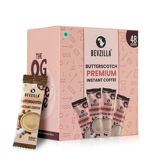 Bevzilla Instant Coffee Powder Sachets (Butterscotch) | Swadesiicart