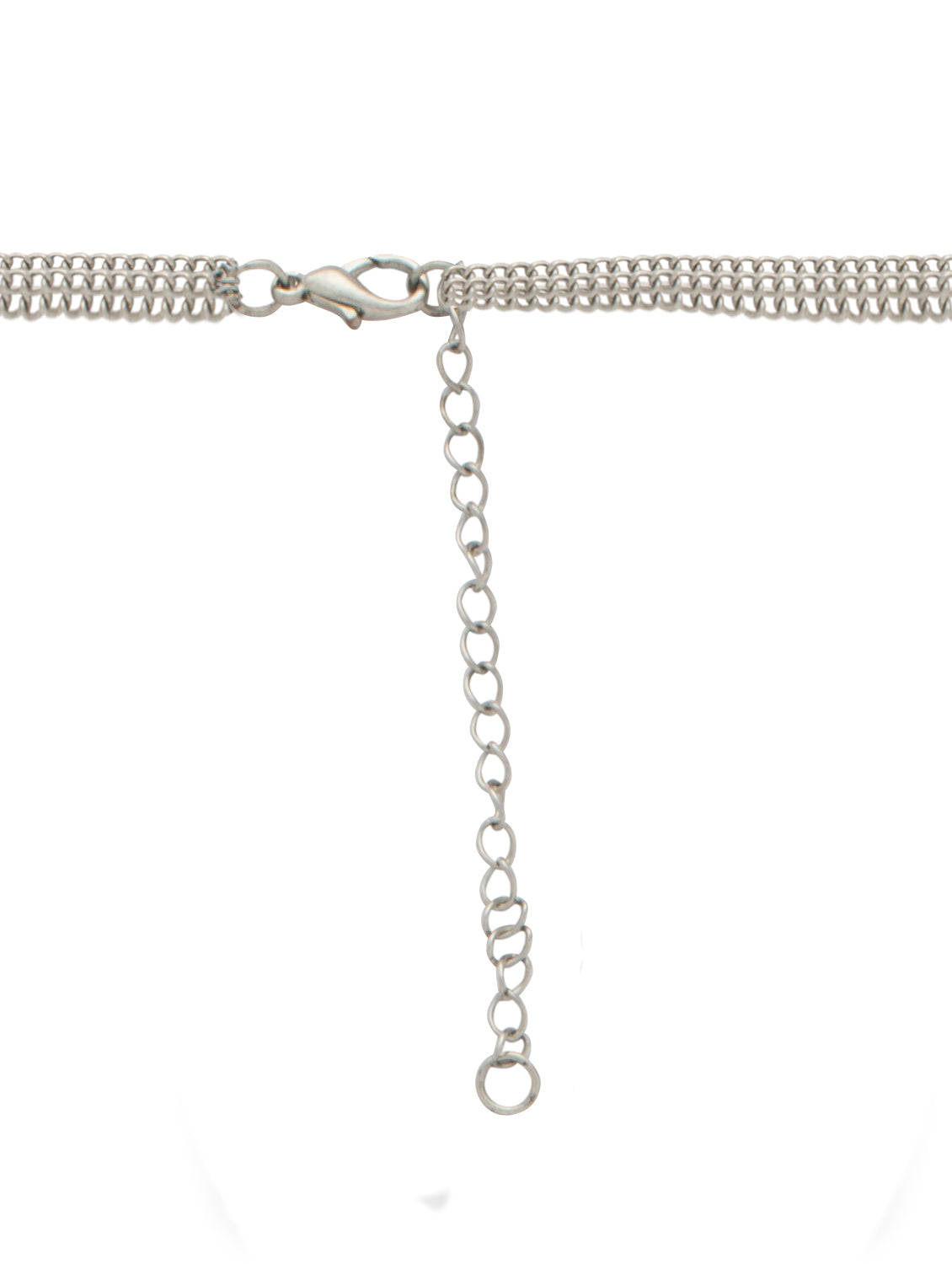 Silver-Plated Alloy Long Three Chain Flower Necklace - The Pari | Swadesiicart