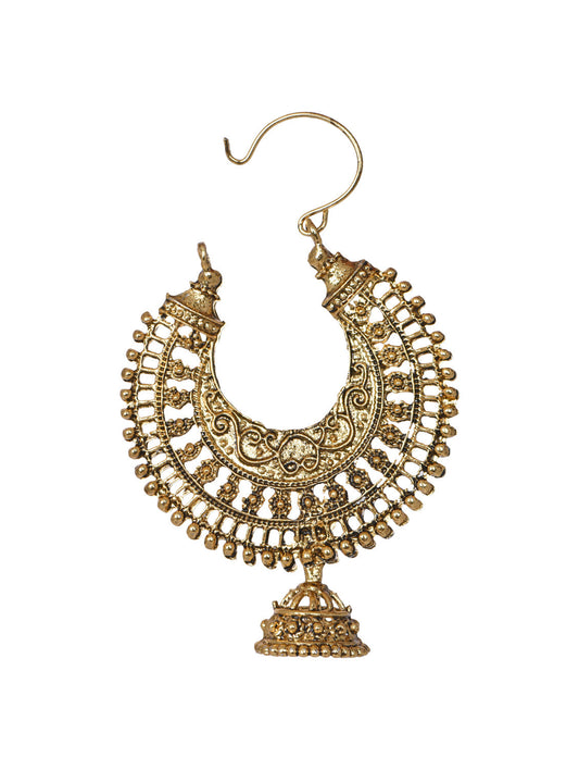 Gold-Polished Alloy Golden Round Hoop Style Earrings - The Pari - Swadesiicart