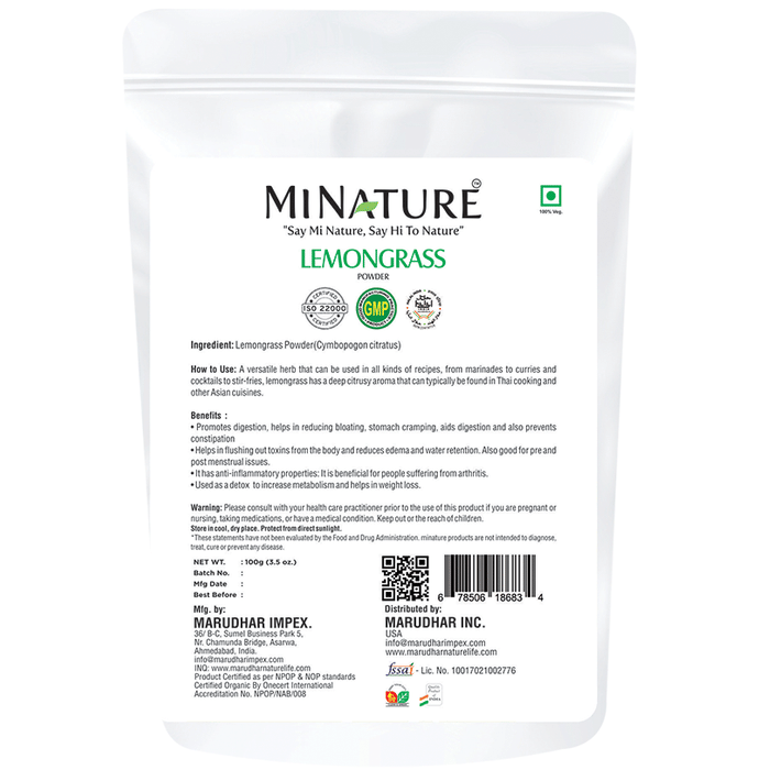 Minature Lemongrass Organic Powder | Swadesiicart
