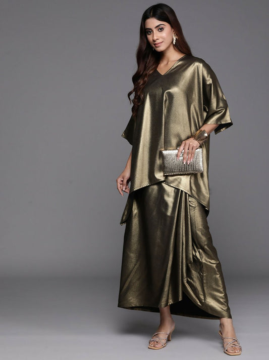 Ahalyaa Women's Traditional Wear Co-ods - Antiqe Gold - Swadesiicart