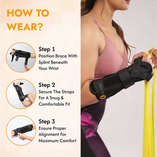 Orth-rem Adjustable Wrist & Forearm Brace with Removable Splint | Swadesiicart