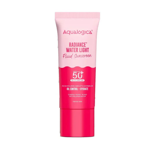 Aqualogica Radiance+ Oil Control Fluid Sunscreen SPF 50+ PA++++: Lightweight Sun Protection for Oily Skin