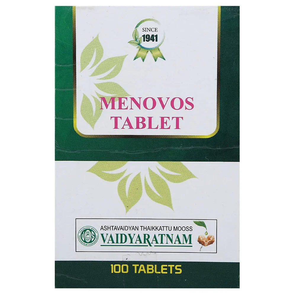 Vaidyaratnam Menovos Tablets: The Classical Ayurvedic Formula That Supports Hormonal Balance, Regulates Menstrual Cycles & Relieves Menopause Symptoms Like Hot Flashes, Night Sweats & Mood Swings – 100% Natural, Safe & Effective