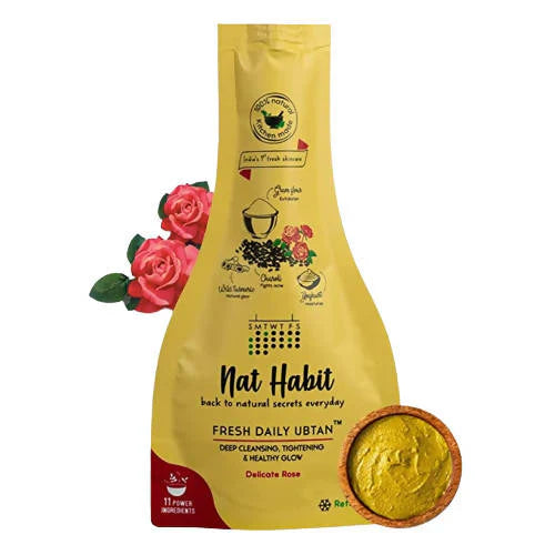 Nat Habit Delicate Rose Fresh Daily Ubtan: Ayurvedic Daily Cleanser for Naturally Radiant Skin