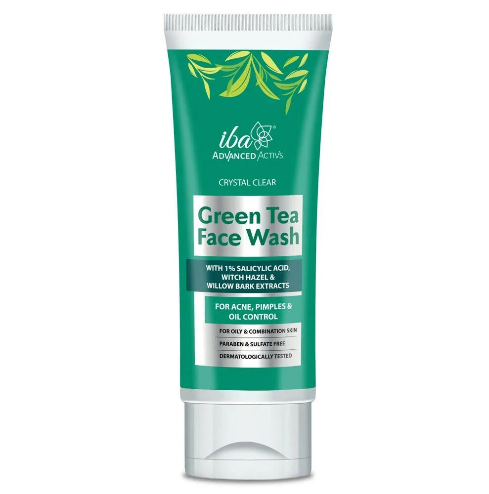 Iba Advanced Activs Crystal Clear Green Tea Face Wash – Salicylic Acid Face Wash for Oily & Acne-Prone Skin