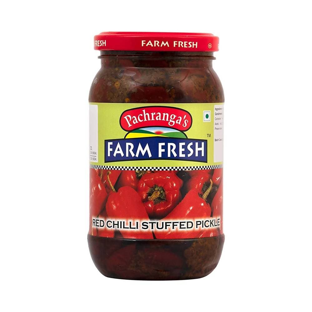 Pachranga's Farm Fresh Red Chilli Stuffed Pickle: The Ultimate Fiery & Delicious Hand-Stuffed Lal Mirch Achaar with Traditional Spices (Mango Powder, Mustard, Fenugreek, Cumin, Fennel)