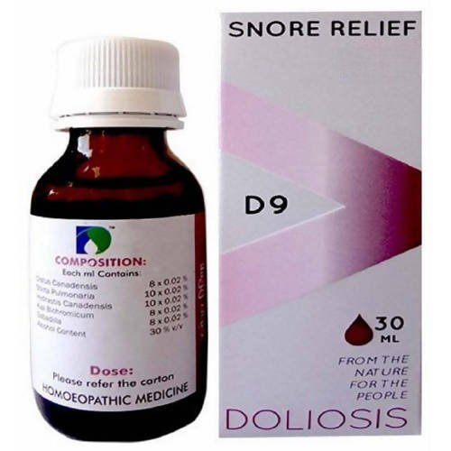 Doliosis Homeopathy D9 Snore Relief Drops: Traditional Homeopathic Support for Peaceful Sleep