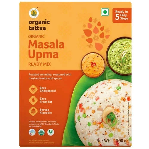 Organic Tattva Masala Upma Ready Mix: A Quick & Flavorful Indian Breakfast in 5 Minutes