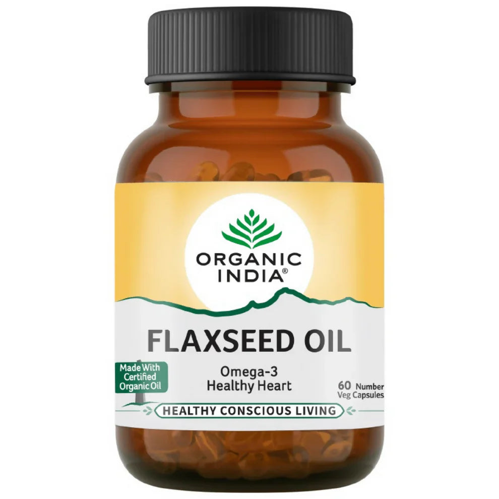 Organic India Flaxseed Oil Capsules: The Premium Plant-Based Omega-3 Supplement for Heart Health, Joint Flexibility, Healthy Skin & Hair Without Fishy Aftertaste