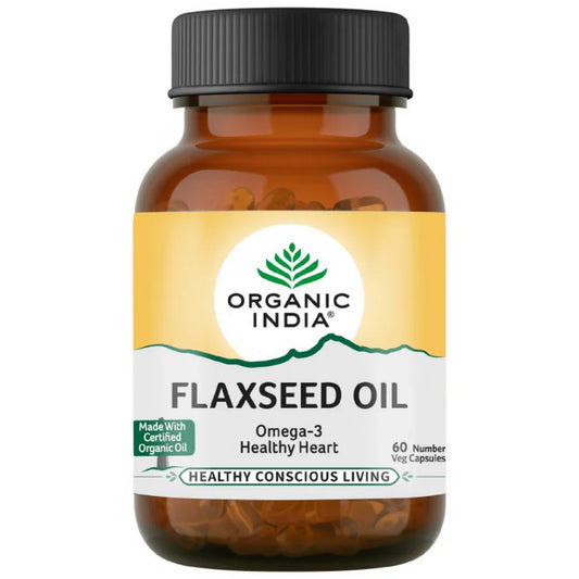 Organic India Flaxseed Oil Capsules: The Premium Plant-Based Omega-3 Supplement for Heart Health, Joint Flexibility, Healthy Skin & Hair Without Fishy Aftertaste