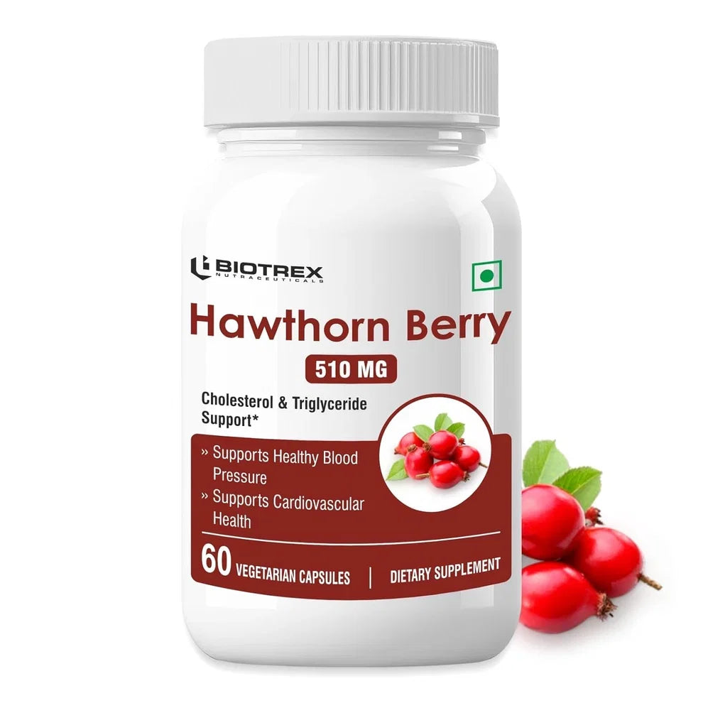 Biotrex Hawthorn Berry 510mg Veg Capsules – Herbal Cardiovascular & Antioxidant Support