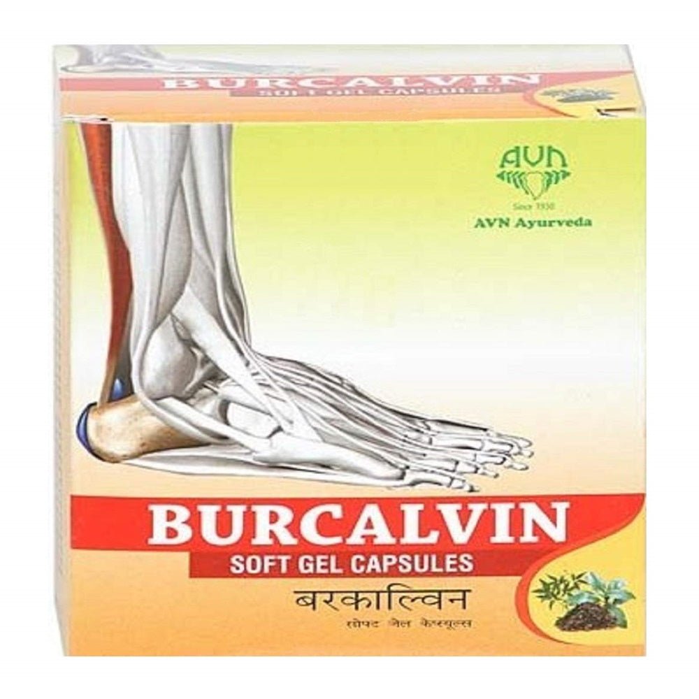 AVN Ayurveda Burcalvin Soft Gel Capsules: Traditional Ayurvedic Support for Heel and Foot Wellness