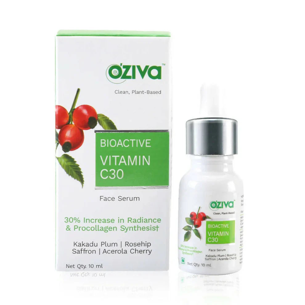 Vitamin C30 Face Serum - Get Blemish-Free, Luminous Skin with OZiva Bioactive Vitamin C30 Face Serum 30ml