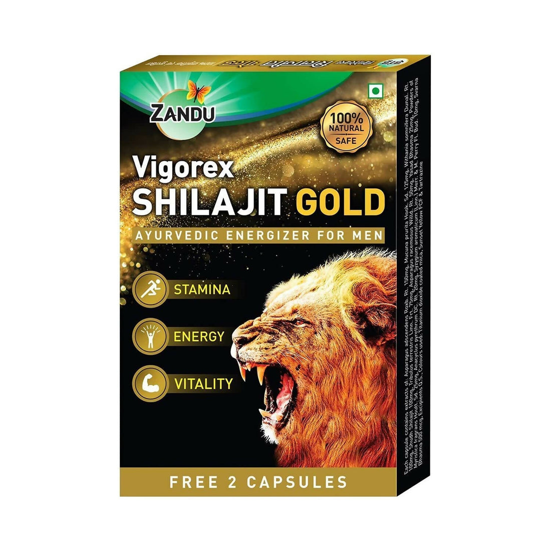 Zandu Vigorex SJ Gold Capsules: Ayurvedic Herbal Support for Men's Vitality and Wellness