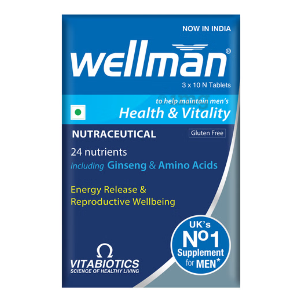 Wellman Multivitamin Tablets for Men – 21 Nutrients, Ginseng & Amino Acids