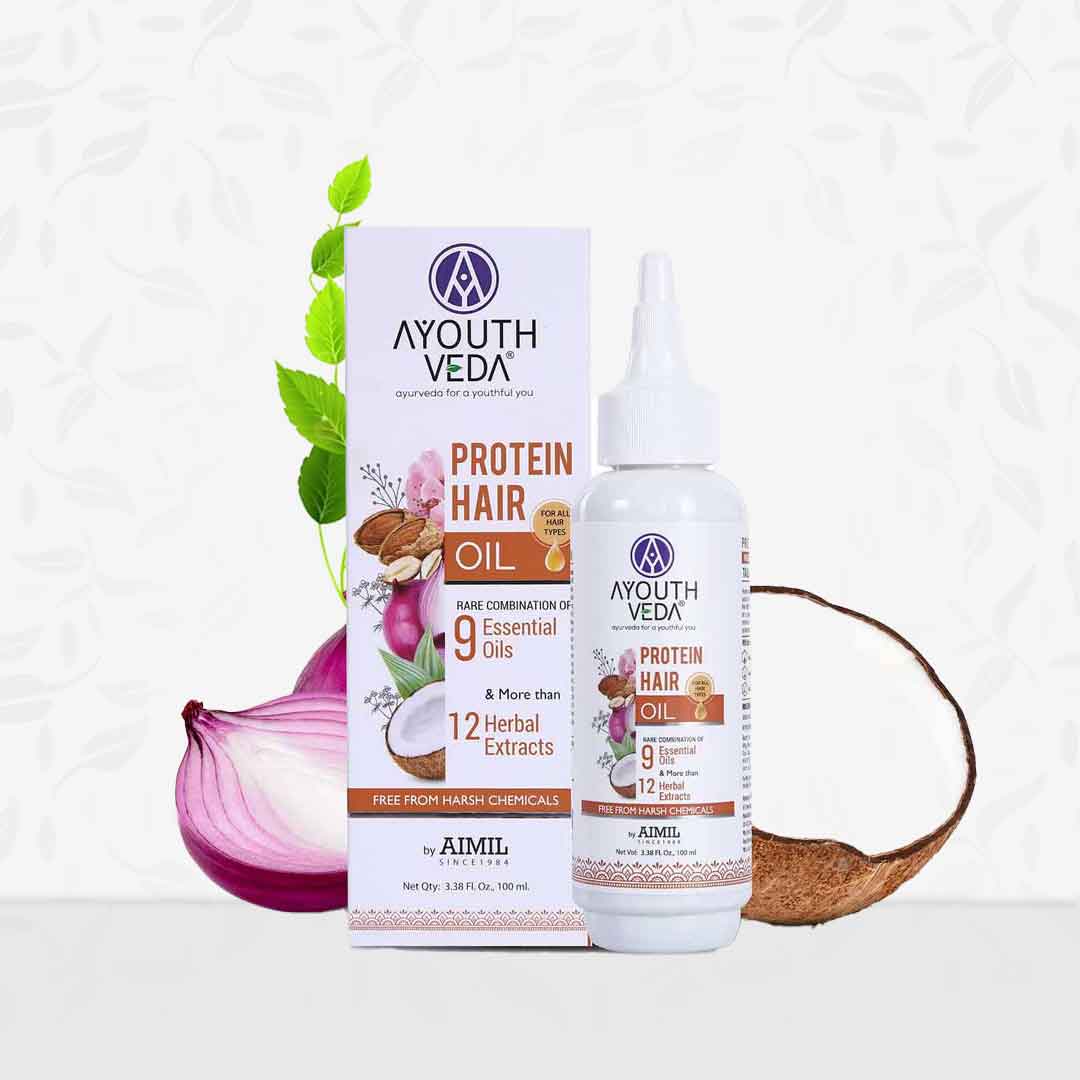 Ayouthveda Protein Hair Oil with Bhringraj & Coffee Beans: Nourishing Care for Stronger, Healthier-Looking Hair