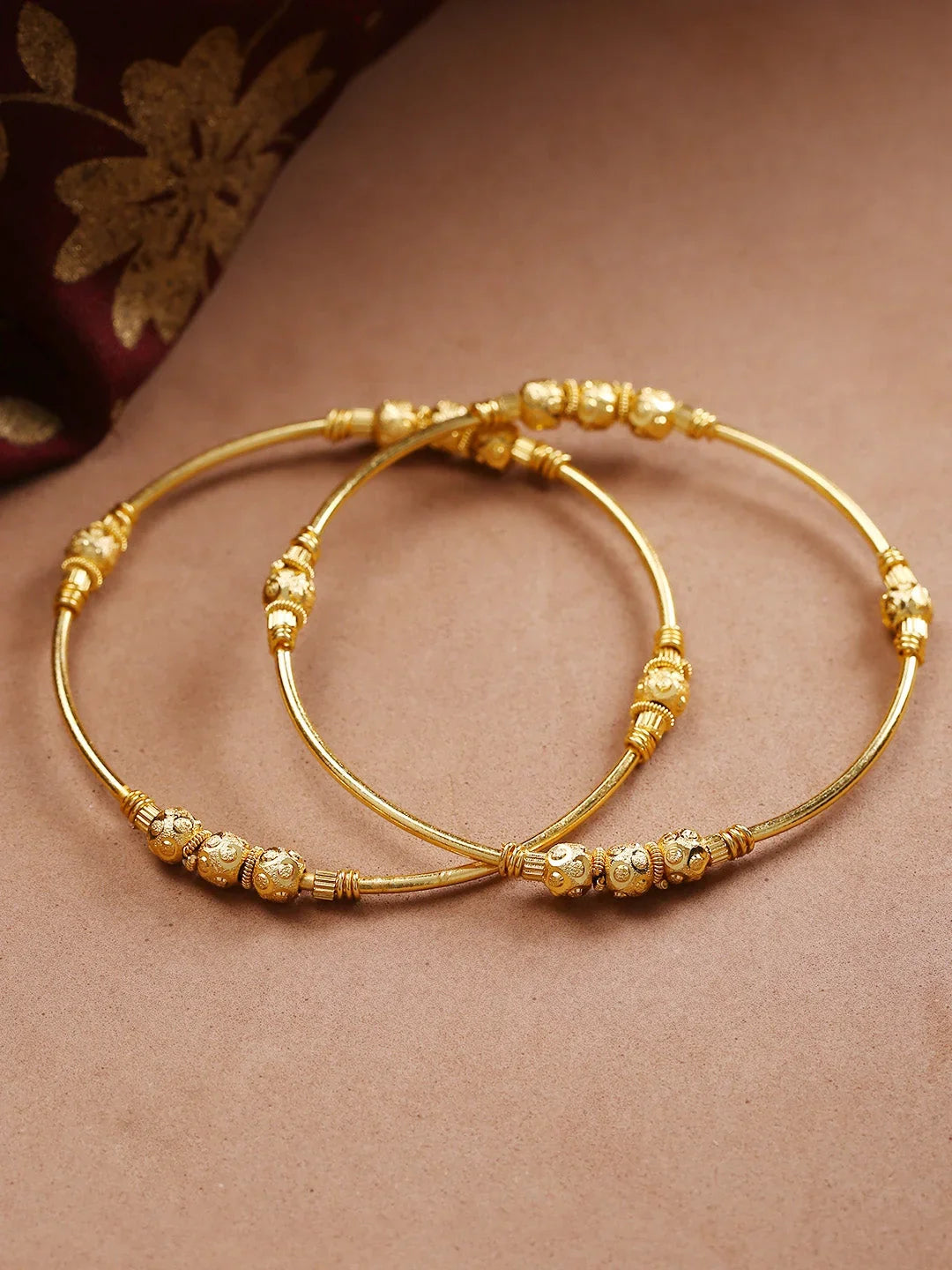 Gold-Toned Beaded Design Traditional Bangles Set of 2 – Complete Style Guide