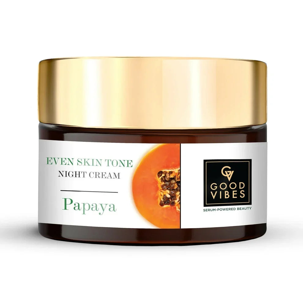 Good Vibes Papaya Even Skin Tone Night Cream: Your Overnight Glow-Boosting Skincare Essential