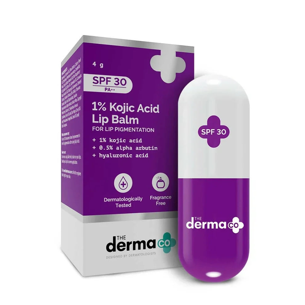 The Derma Co 1% Kojic Acid Lip Balm: Brightening Care for Dark & Pigmented Lips