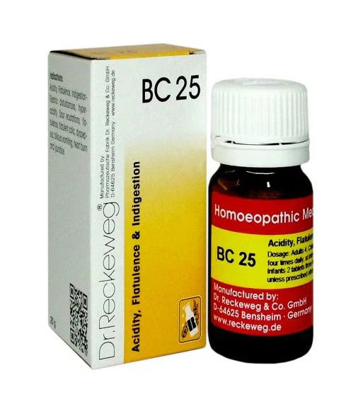 Dr. Reckeweg Biochemic Combination 25 (BC-25) Tablet: The German Homeopathic Solution for Hyperacidity, Flatulence, Indigestion & Heartburn – Natural Relief Without Side Effects