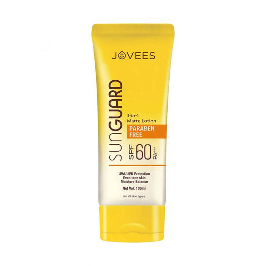 Jovees Sun Guard 3-in-1 Matte Lotion SPF 60 PA+++: Lightweight Broad-Spectrum Sun Protection for Everyday Use