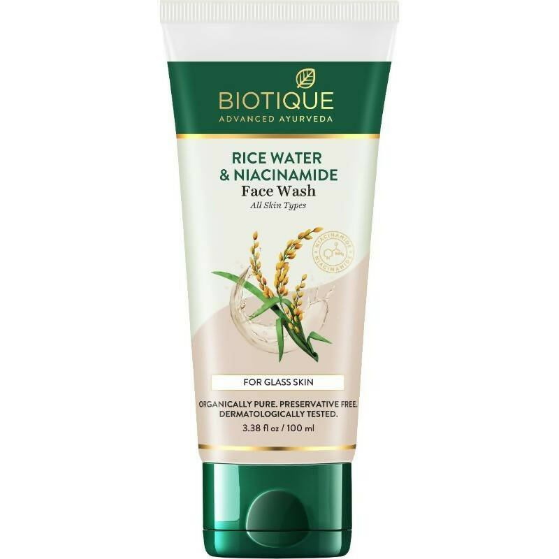Biotique Rice Water & Niacinamide Gel Face Wash: Fresh, Bright & Clean-Looking Skin