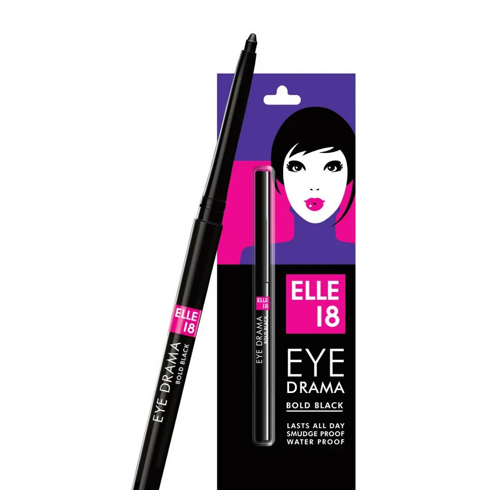 Elle 18 Eye Drama Kajal Super Black Matte Finish: Bold Eyes Made Easy