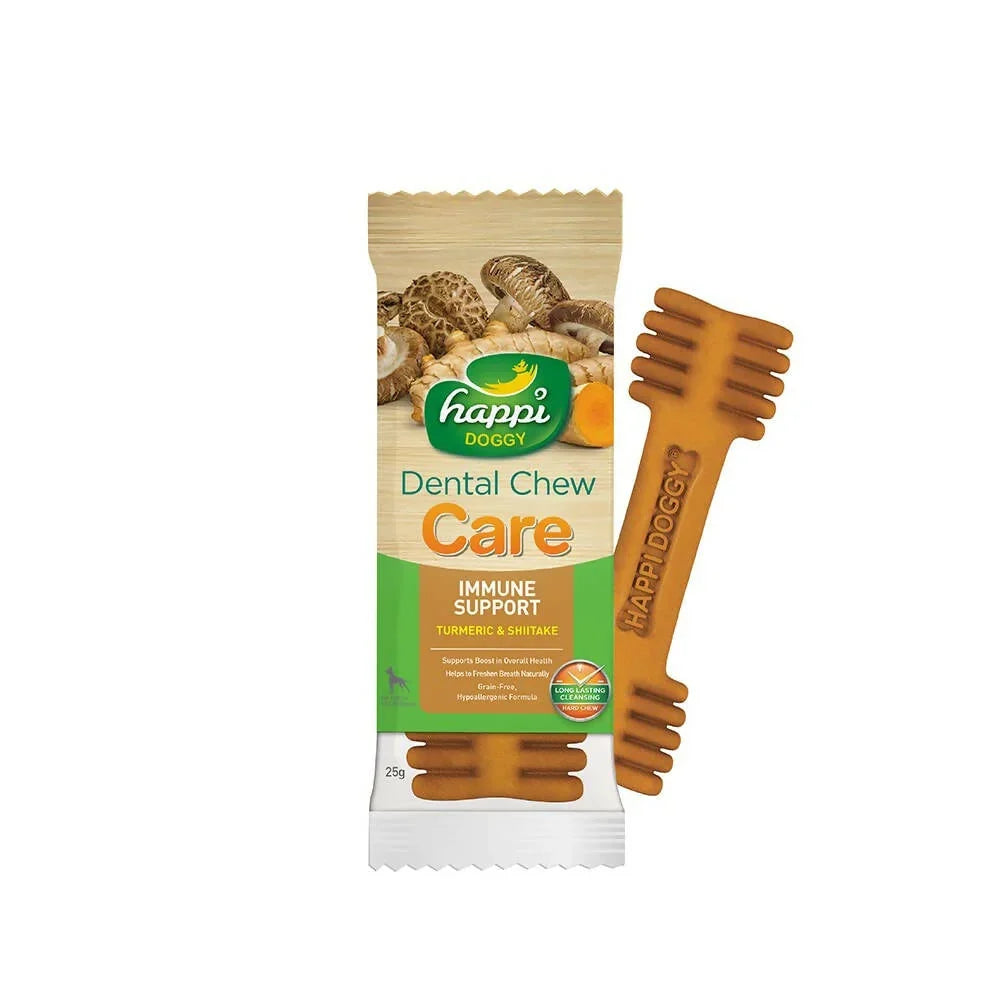 Happi Doggy Dental Chew Care – Turmeric & Shiitake: A Smart Dental Treat for Everyday Dog Wellness