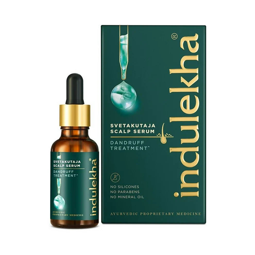 Indulekha Svetakutuja Dandruff Treatment Scalp Serum: Ayurvedic Leave-In Care for a Healthy, Flake-Free Scalp