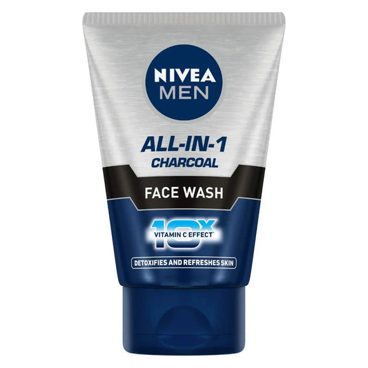 Nivea All-in-1 Charcoal Face Wash: The 3D Action Men's Face Wash That Deeply Cleanses, Brightens Skin & Minimizes Pores with Activated Charcoal, Glutathione, Vitamin C & AHA – 4.3★ Rating (24K+ Reviews) for Oily & Acne-Prone Skin