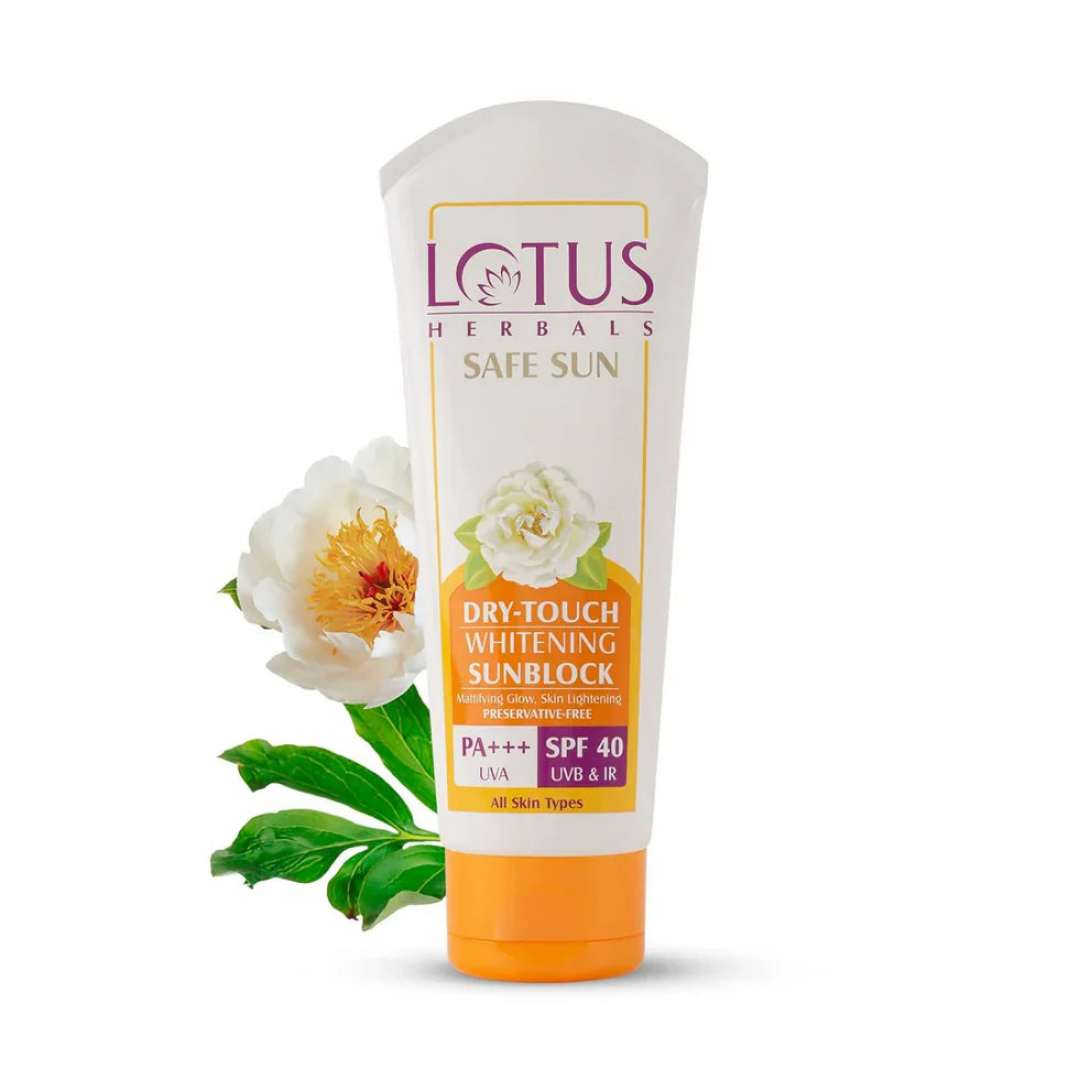 Lotus Herbals Safe Sun Dry Touch Whitening Sunscreen SPF 40 PA+++: A Lightweight Option for Daily Protection