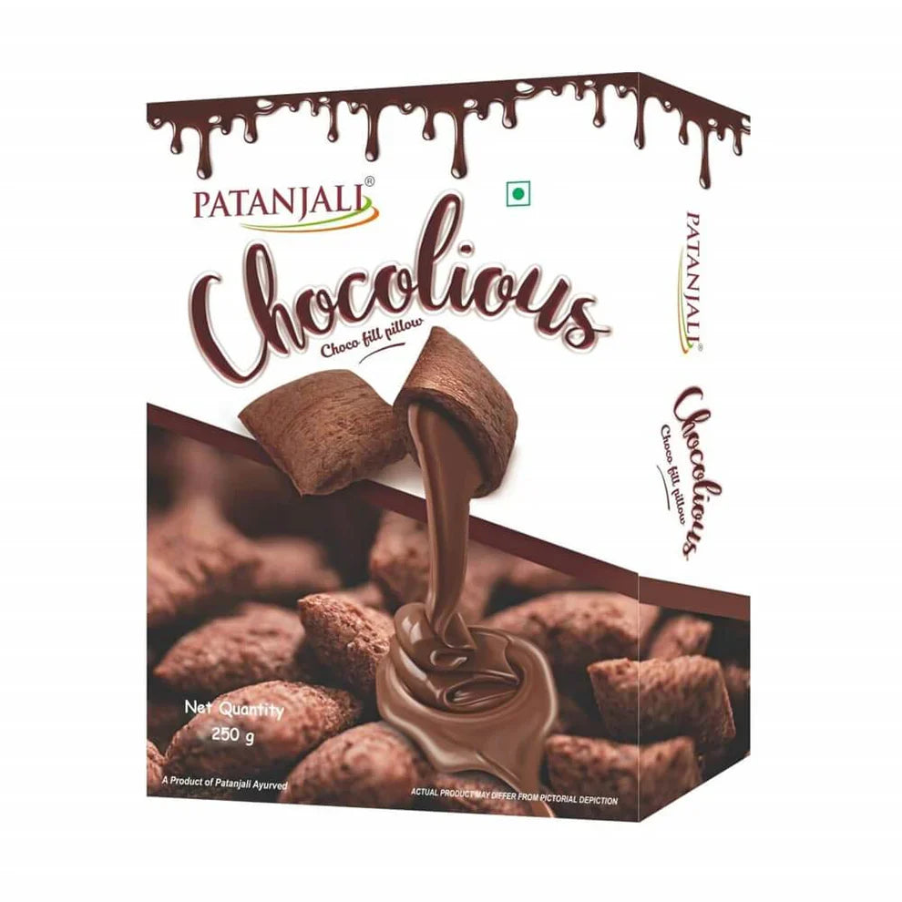 Patanjali Chocolious Choco Fill Pillow: Chocolate Breakfast Snack for Energy and Taste