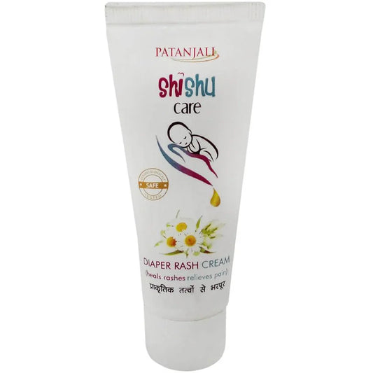 Patanjali Shishu Care Diaper Rash Cream: The Ultimate 100% Ayurvedic Natural Formula with Aloe Vera, Zinc Oxide (Yashad Bhasma), Chamomile Extract, Wheat Germ Oil, Olive Oil, Coconut Oil, Green Tea Extract to Soothe.