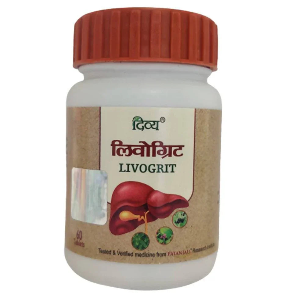 atanjali Divya Livogrit: The Ayurvedic Liver Health Supporting Formula with Punarnava, Bhumi Amla, Makoy, Kalmegh, Rose Hip Extract (Vitamin C), Corn Extract (Vitamin B12)