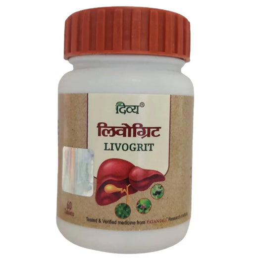 atanjali Divya Livogrit: The Ayurvedic Liver Health Supporting Formula with Punarnava, Bhumi Amla, Makoy, Kalmegh, Rose Hip Extract (Vitamin C), Corn Extract (Vitamin B12)