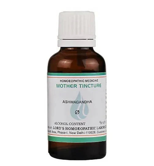 Lords Homeopathy Ashwagandha Mother Tincture Q: The Ultimate Homeopathic Liquid Formulation with Ashwagandha (Withania somnifera) for Stress & Anxiety Relief, Enhanced Energy & Vitality, Reduced Tension, Tiredness & Irritability, Better Sleep.
