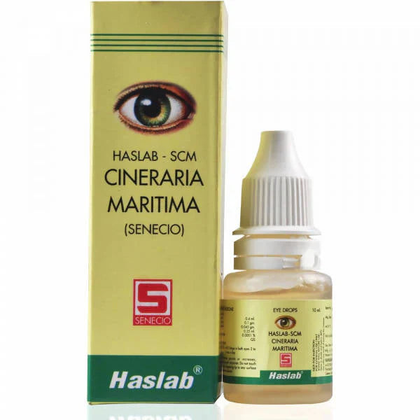 Haslab SCM Cineraria Maritima Eye Drops: India's Most Trusted Homeopathic Eye Preparation in a Rose Water Base
